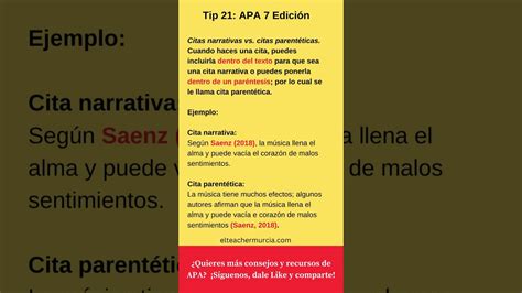 Citas narrativas vs. citas parentéticas en Normas APA 7